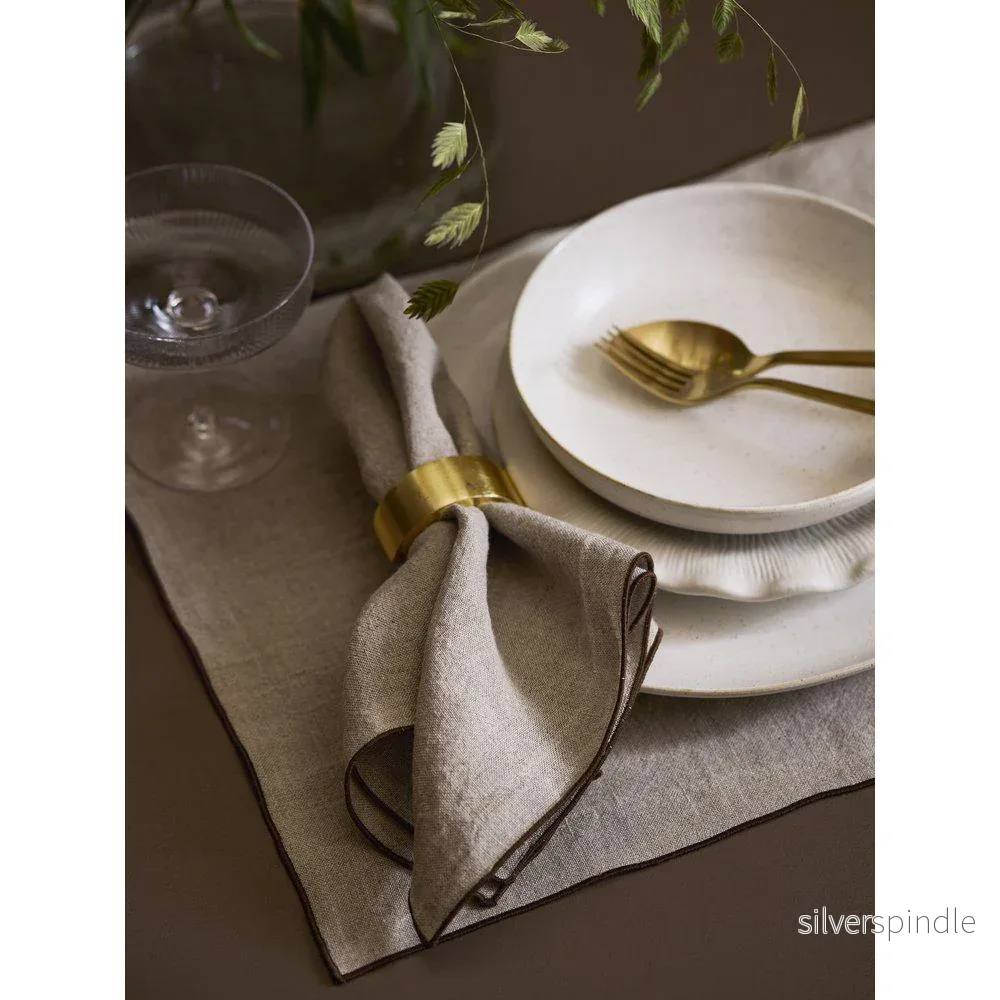 Celine tablett linne beige/brun 35x45cm - Bild 2