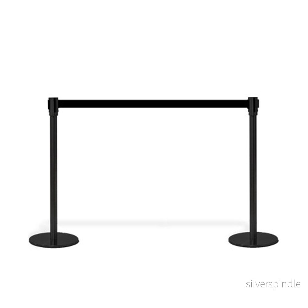 Avspärrningsstolpar svart kit med 2 st