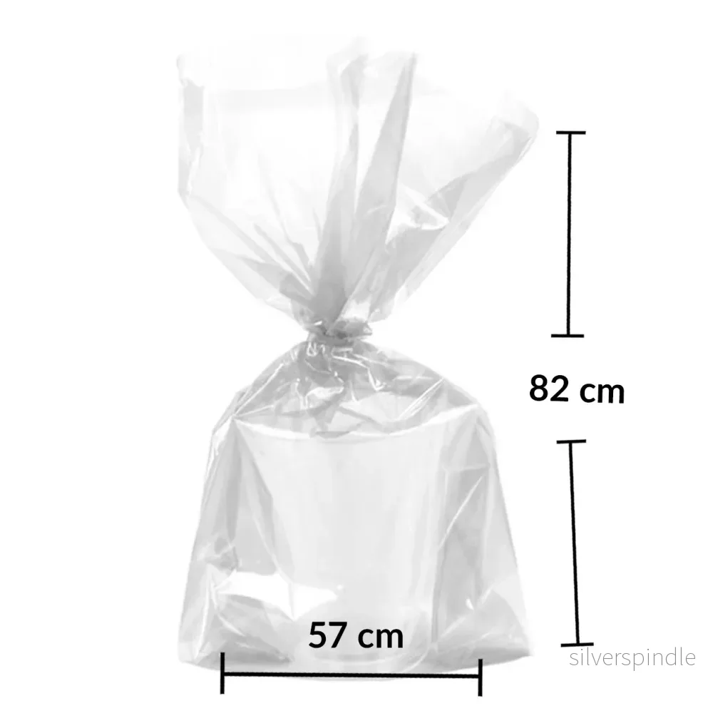 Stora cellofanpåsar 57 B x 82 H cm | Transparenta plast - Bild 2