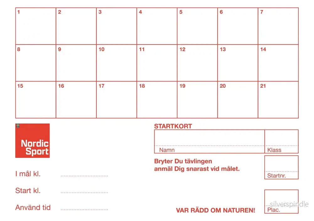 Startkort orientering 100Pack Startkort orientering 100Pack