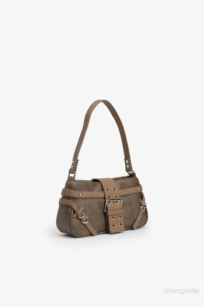 BROWN SHOULDER BAG WITH BUCKLE CLEENA - Bild 3
