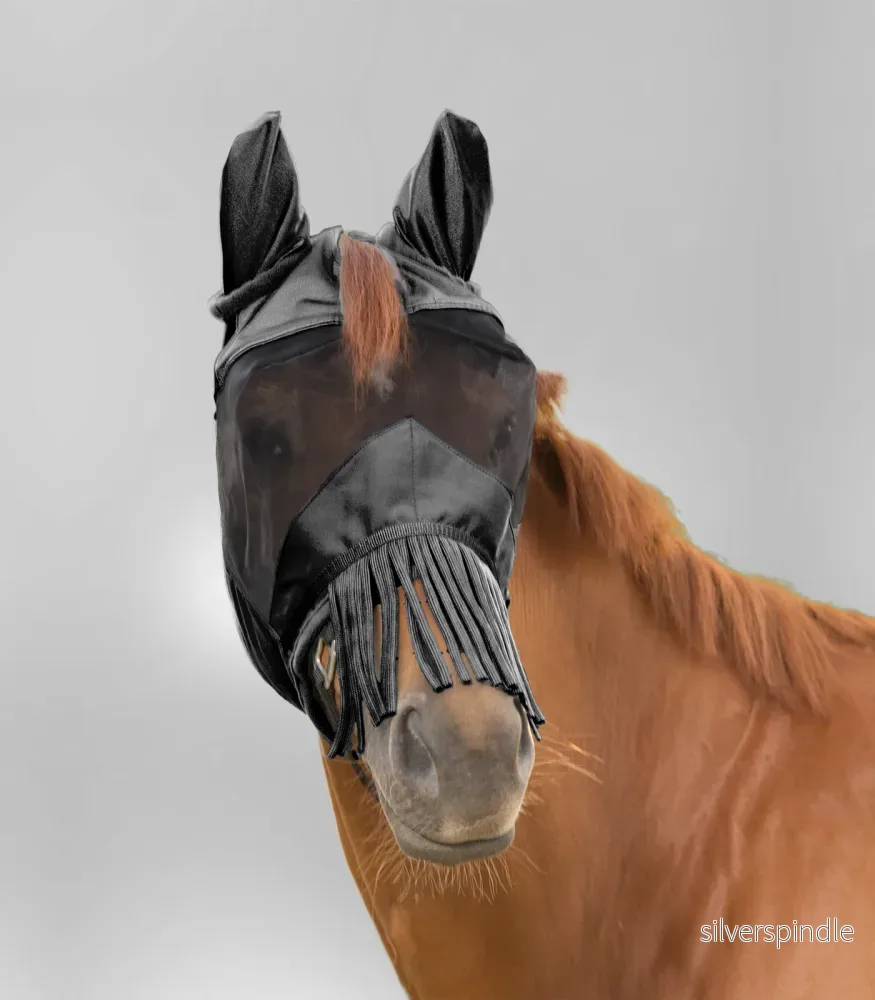 Waldhausen flugmask med öronskydd och näsfransar Premium Waldhausen flugmask med öronskydd och näsfransar Premium