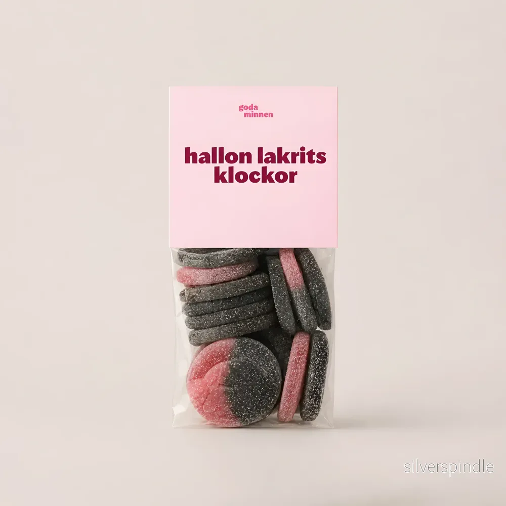 Goda Minnen Hallon Lakrits Klockor 150g