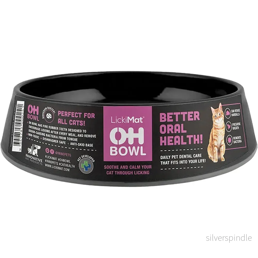 Lickimat Cat Oral Hygiene Bowl Svart Ø15×4,6cm