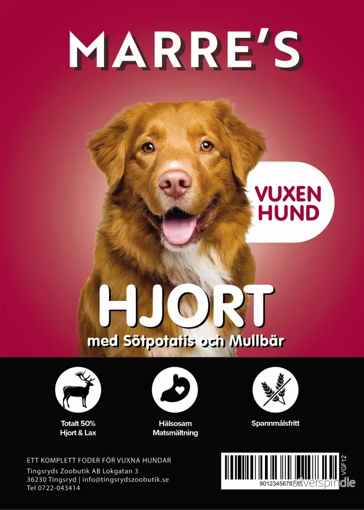 Marre´s Vuxen Hund Hjortkött 12kg