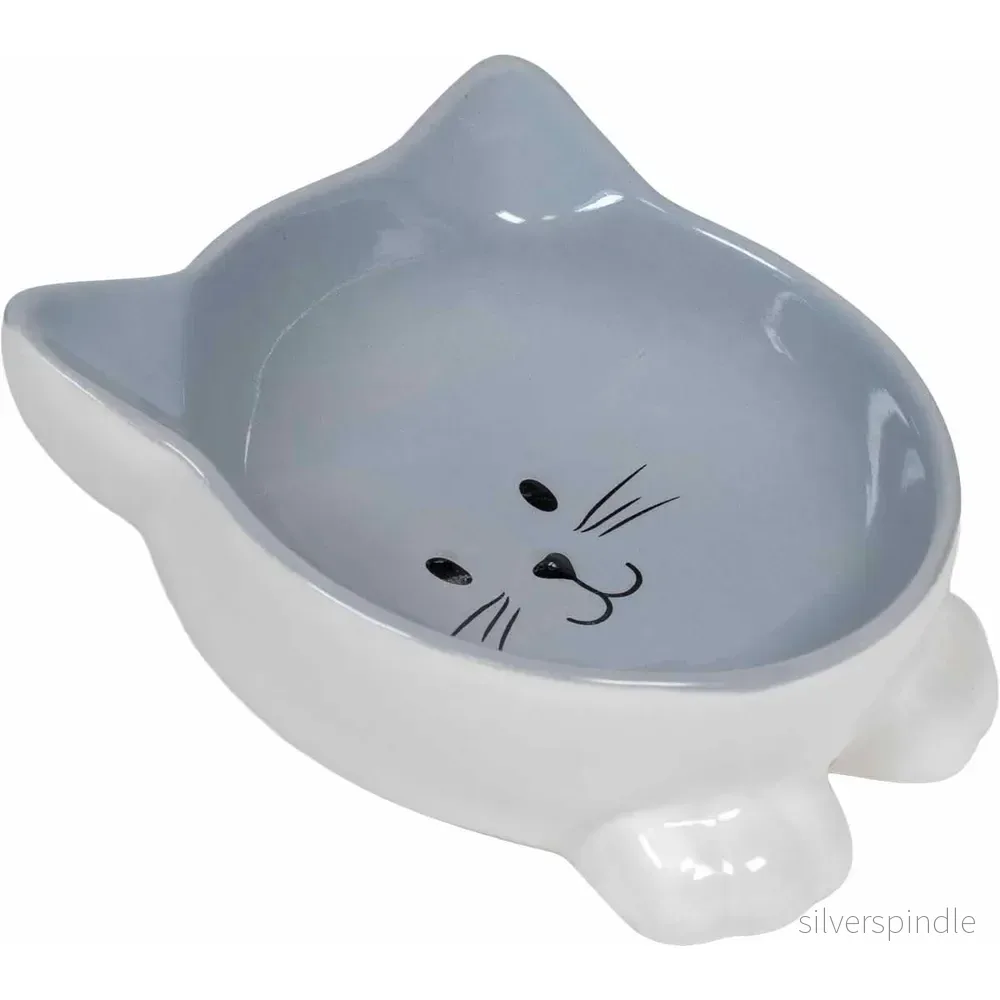 Ozami bowl Ceramic Raised Cat Grey 13.5cm 150ml