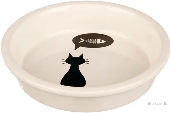 Keramikskål katt, 0.25 l/ø 13 cm, vit Keramikskål katt, 0.25 l/ø 13 cm, vit