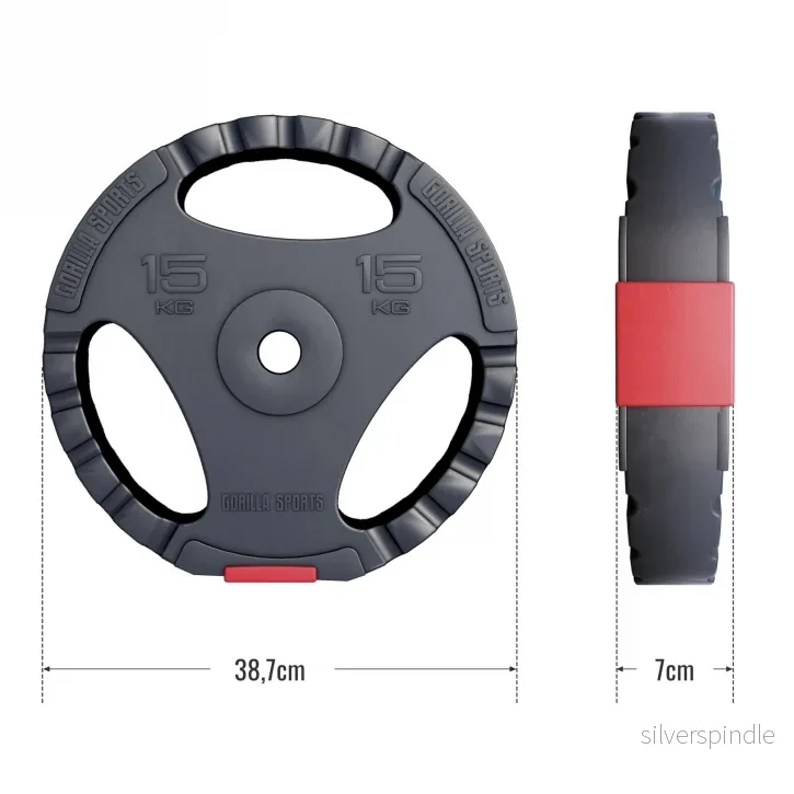 Viktskiva grip hård plast 15 kg (30 mm) - Bild 2