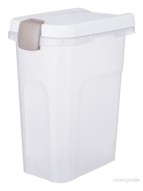 Fodertunna, 15l transparant/vit