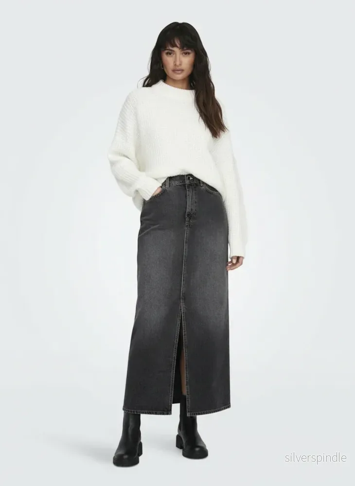 CILLA LONG SLIT SKIRT DNM