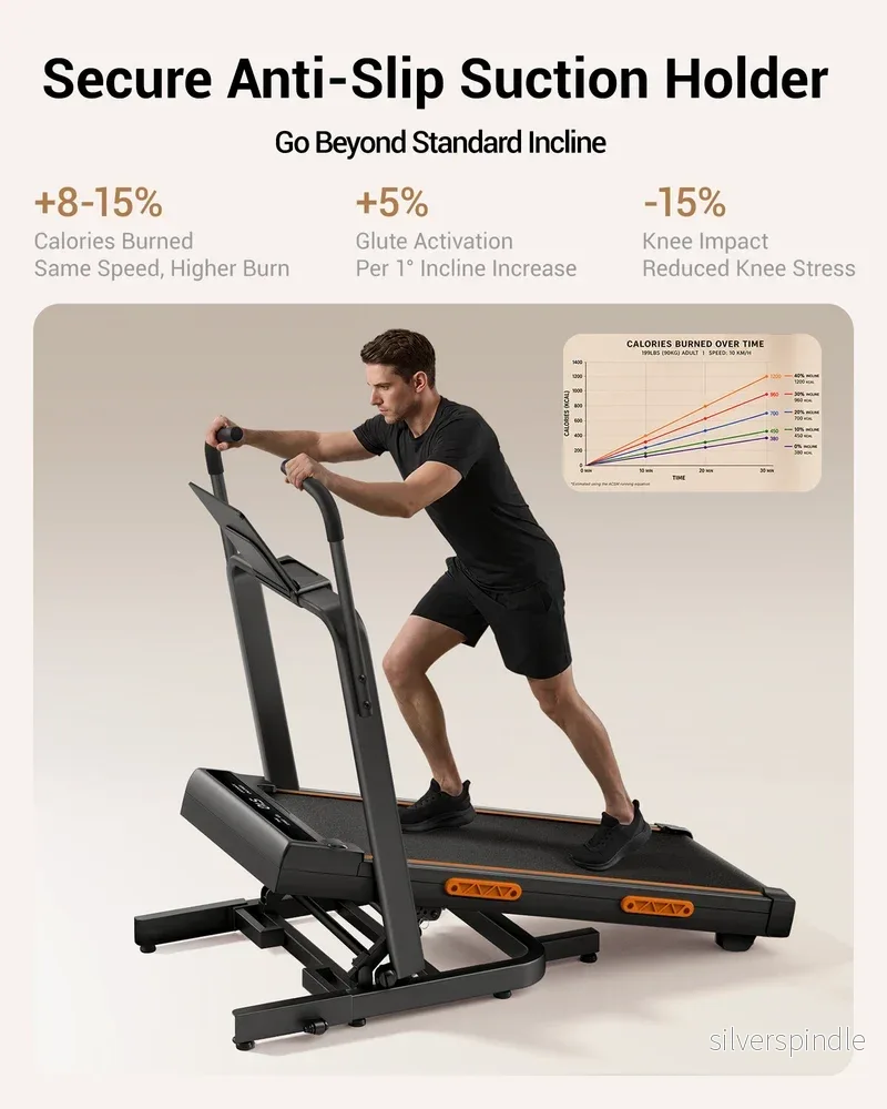 Hopfällbar Walking Pad med upp till 40 % lutning (bergsträning) - Bild 2
