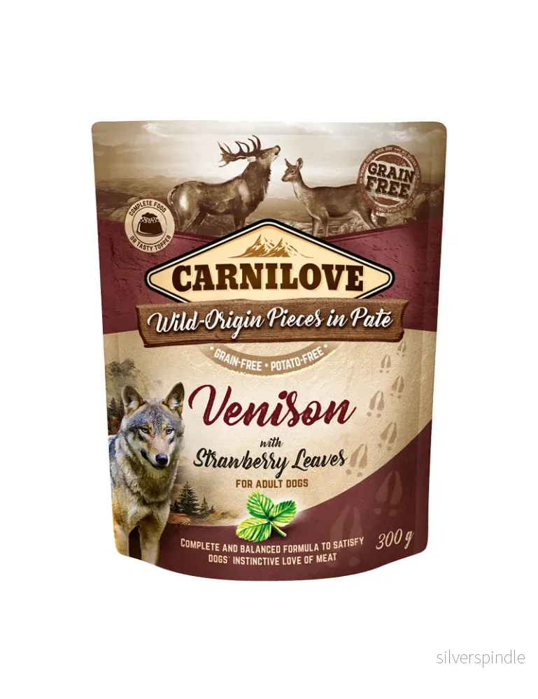 Carnilove Dog Pouch Paté Venison with Strawb 300 g