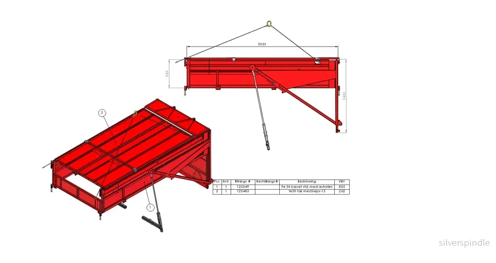 Kassett+tak Fältflak MX L5050 H1000 29kbm