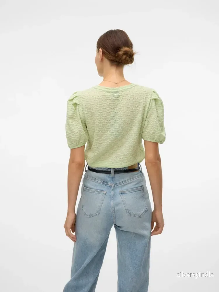 FLOWER SS PUFF SLEEVE TOP - Bild 2