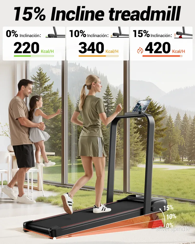 Walkingpad hopfällbar 3-i-1 med 10 % / 15 % lutning - Bild 3