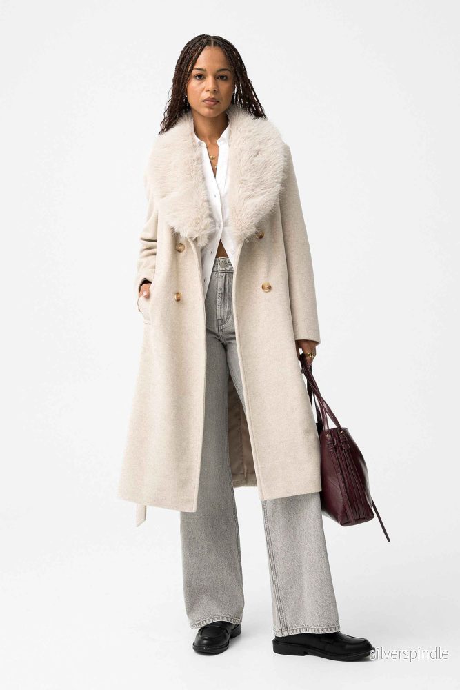 KATRIN ELEGANT WOMAN'S FUR COLLAR COAT - Bild 2