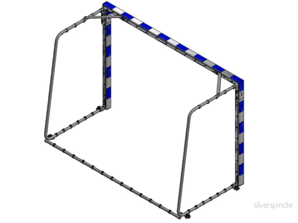 Minihandbollsmål 2,4 × 1,6 m – Aluminiumram 80 × 80 mm - Bild 2