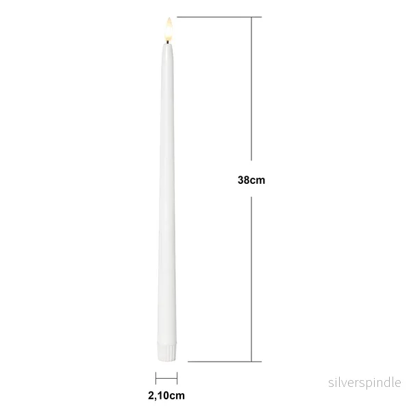 Antikljus vit LED 38cm 2-pack ink. fjärrkontroll - Bild 2