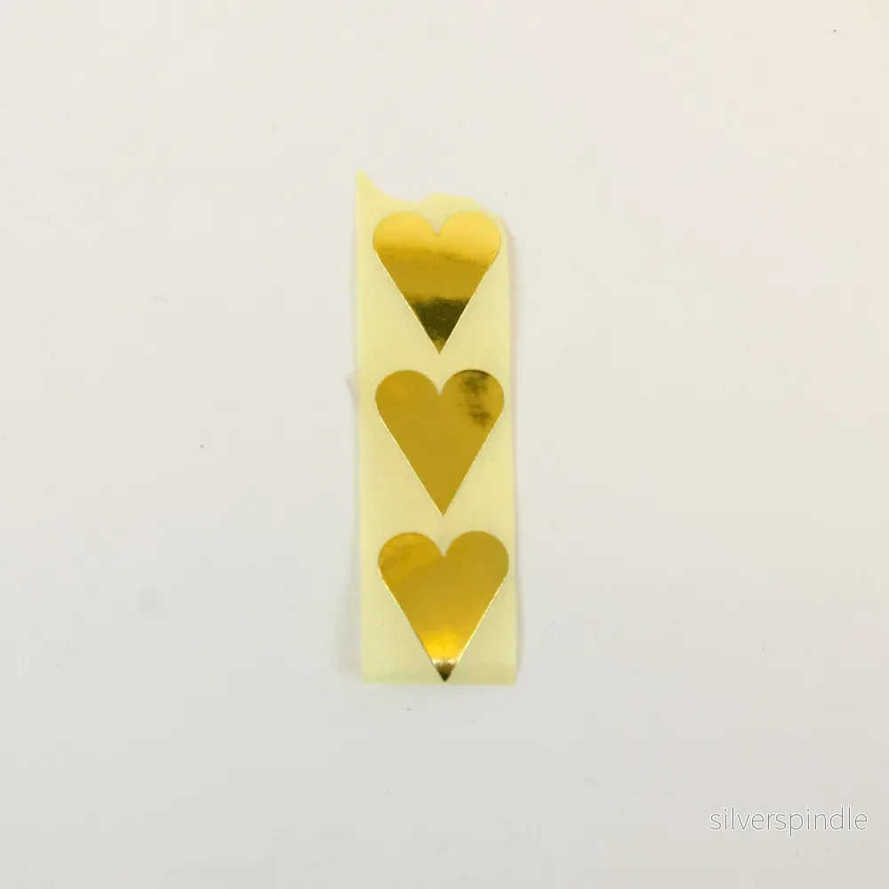 Klistermärken – Guld hjärtan | 3 – pack | Små 2 x 2,3 cm