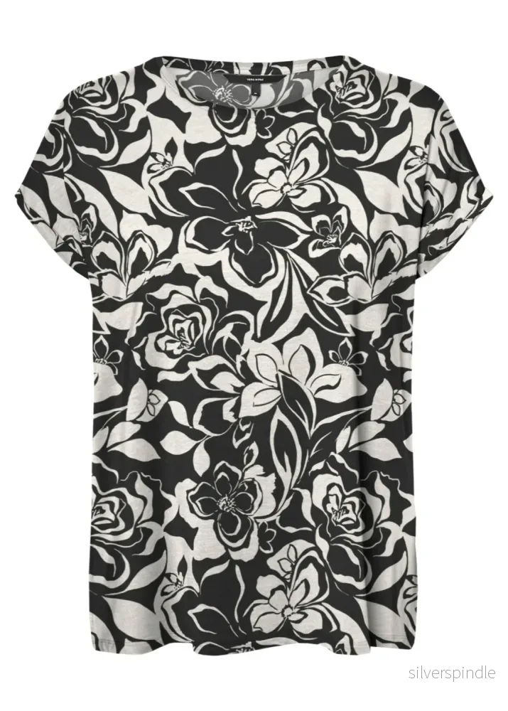 AVA PLAIN SS TOP AOP
