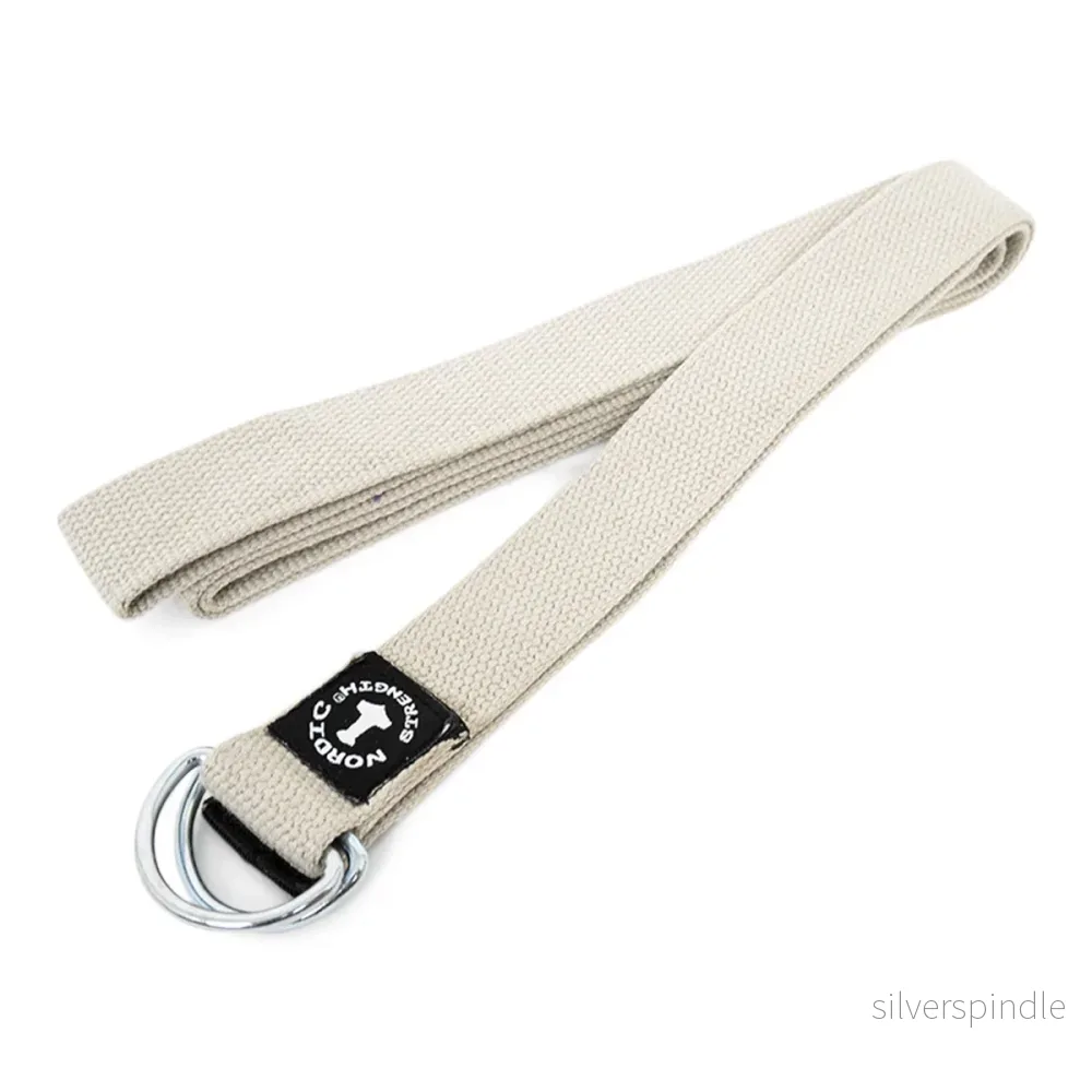 Yogabälte med metallspänne - Ljusgrå - Bild 2