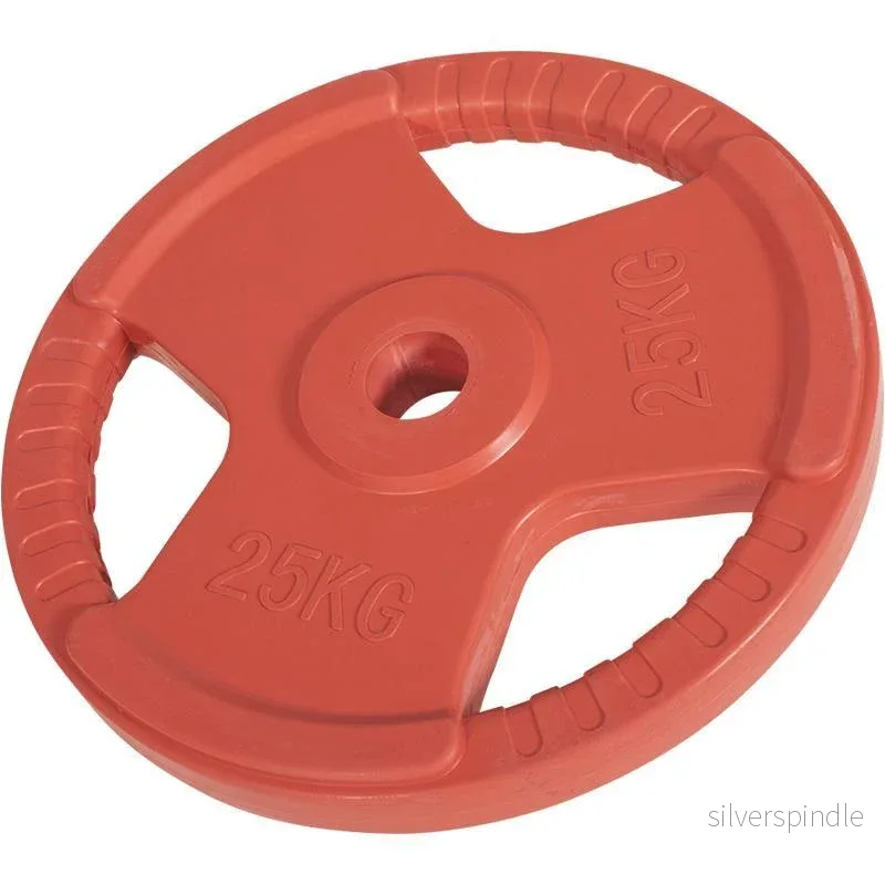 Hantelskiva 50 mm gummi med grepp 25 kg