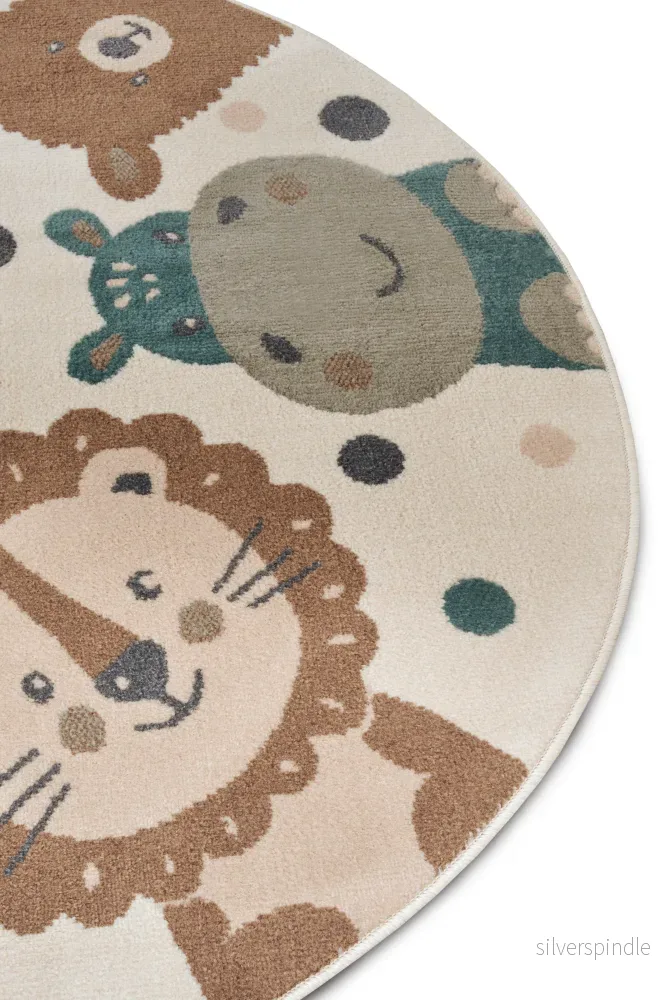 Adventures rund Animal Party creme/brun/blå - Bild 3
