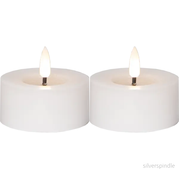 Flamme flow 2-pack LED-ljus vit större värmeljus