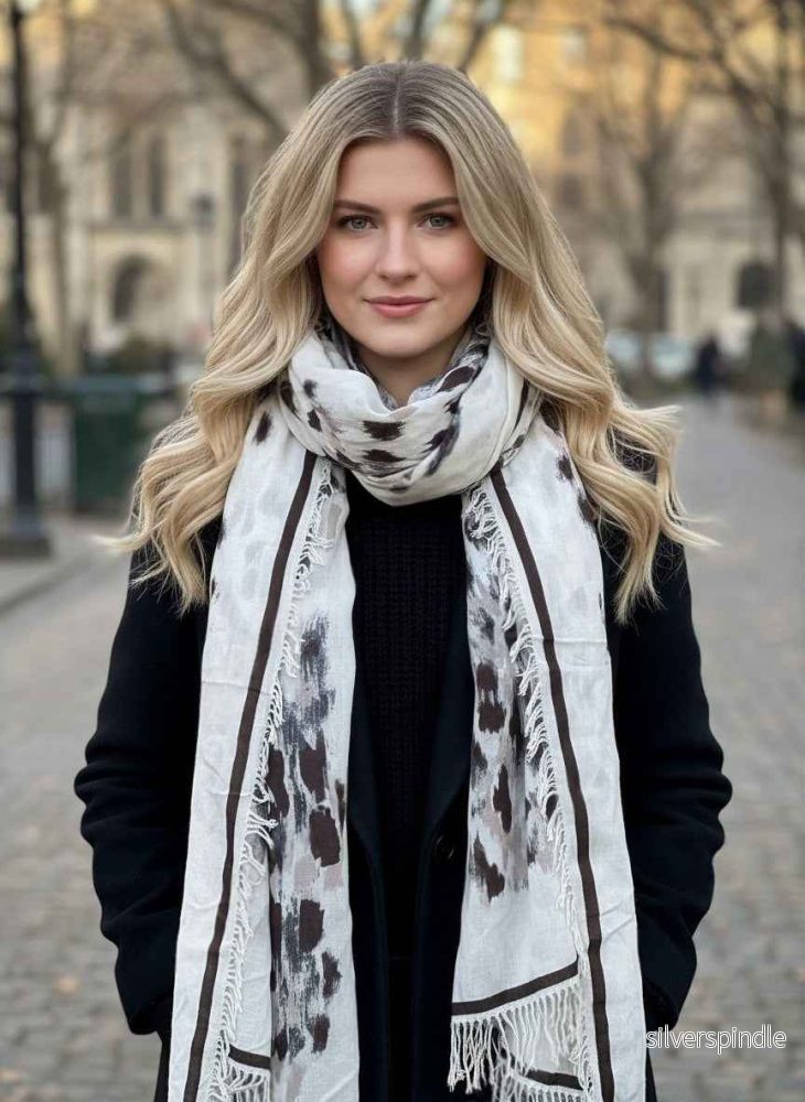 LEOSTROKE FRINGED SCARF LEOSTROKE FRINGED SCARF
