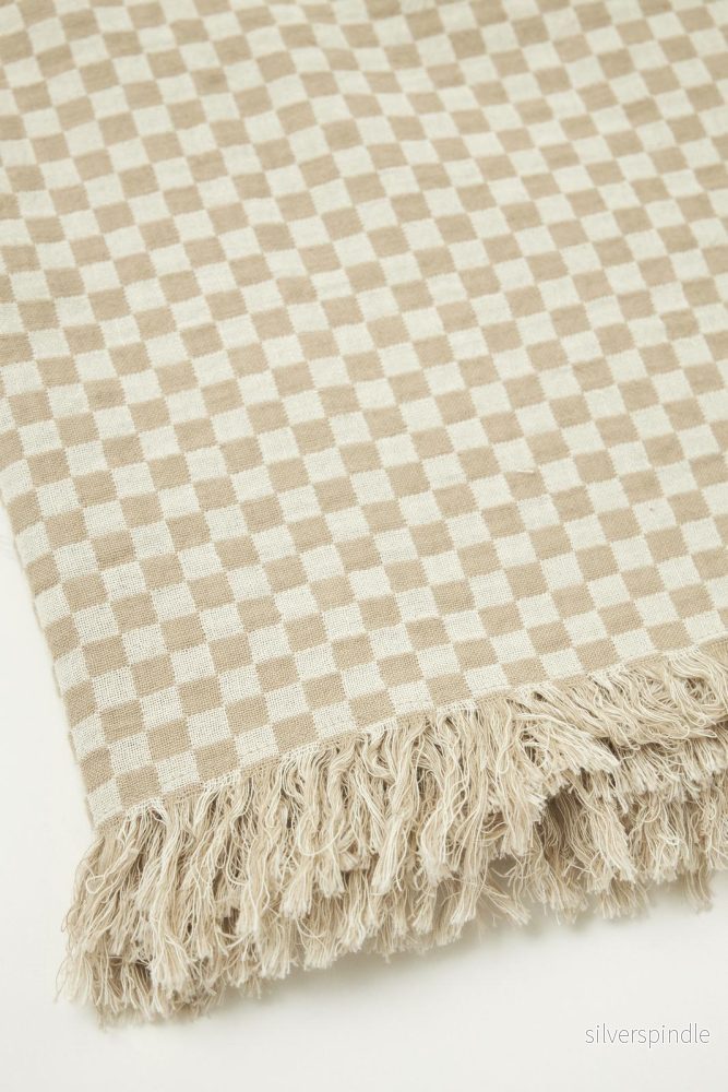 Nefelli rutig pläd beige/vit - Bild 3