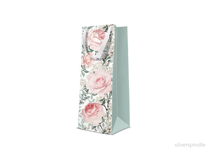 Presentpåse till flaska | Rosor | Flaskpåse 12x37 cm