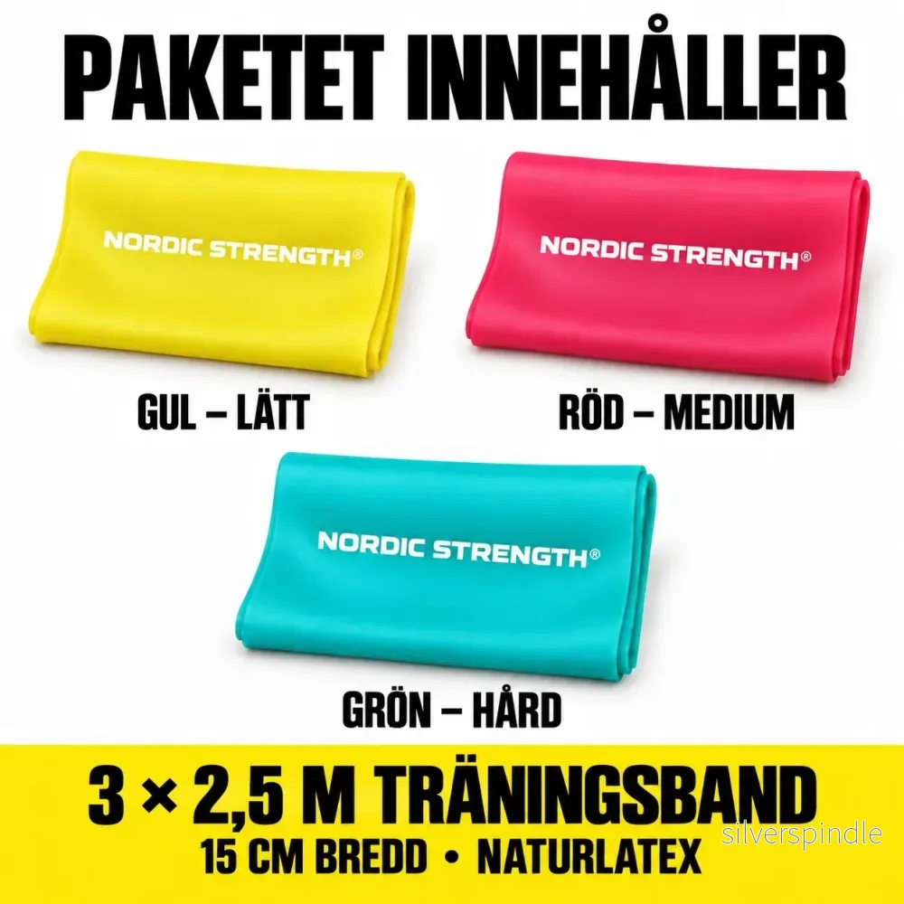 Träningsband 2,5 m – 3-pack | Nordic Strength - Bild 2