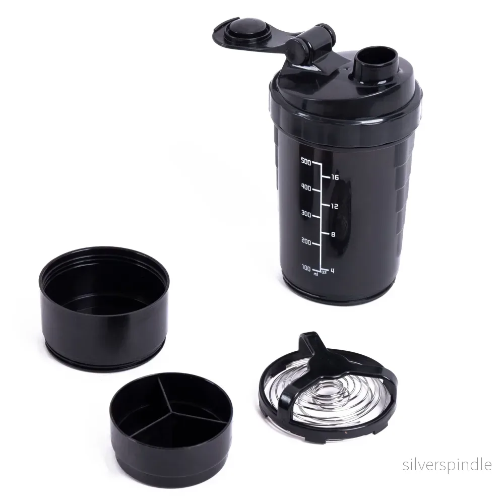 Shaker för proteinpulver (Nordic strength) - Svart 600 ml. - Bild 2