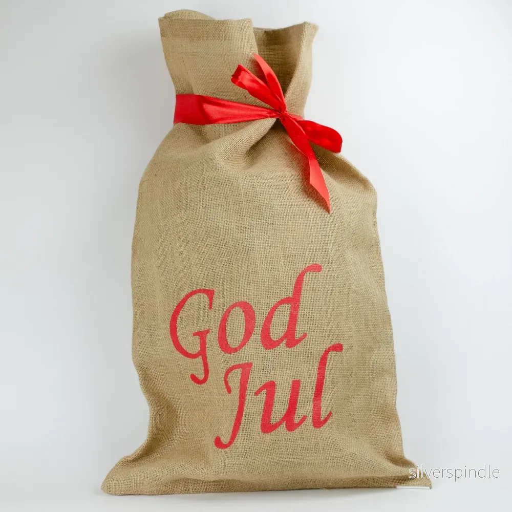 Julsäck- God Jul med rött band | 40x70cm – XL | Jute Julsäck- God Jul med rött band | 40x70cm – XL | Jute