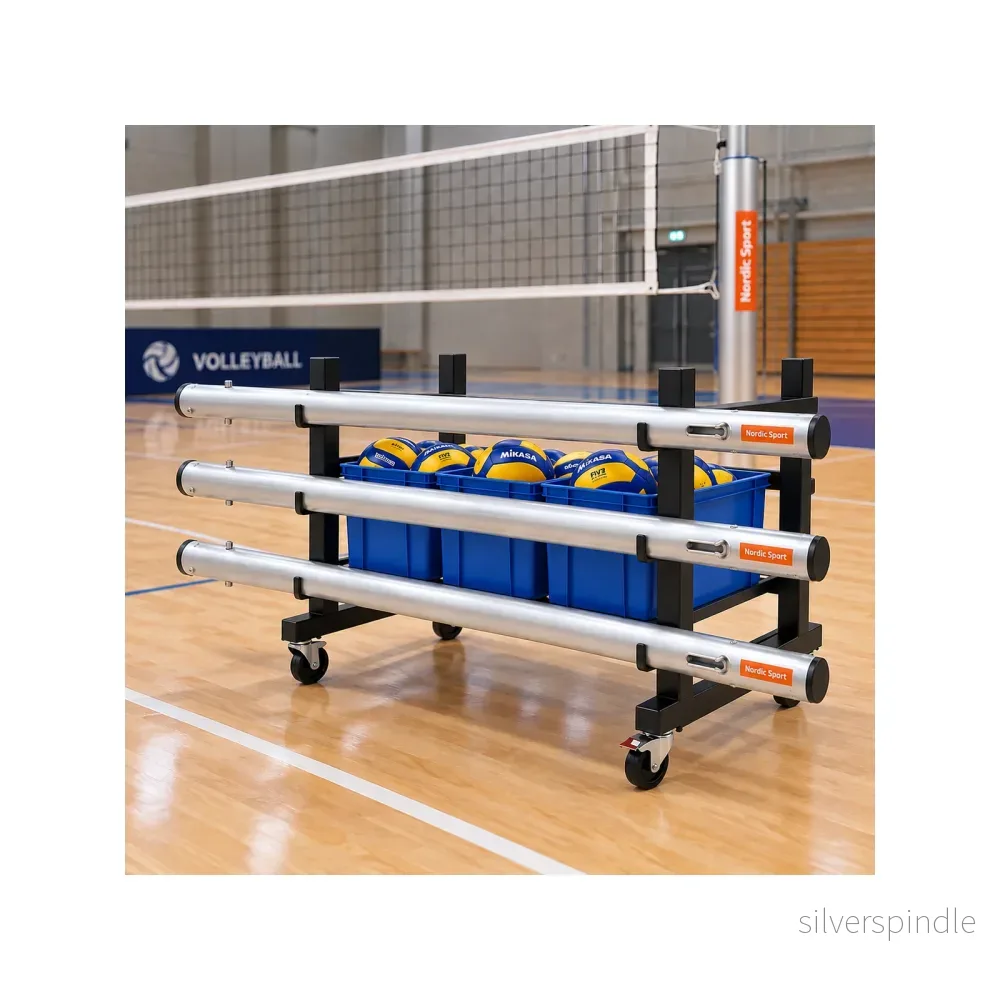 Förvaringsvagn för Volleybollstolpar – Plats för 3 Par Stolpar Förvaringsvagn för Volleybollstolpar – Plats för 3 Par Stolpar