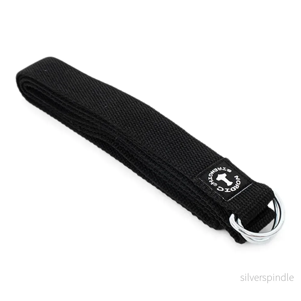 Yogabälte med metallspänne i svart - Bild 3