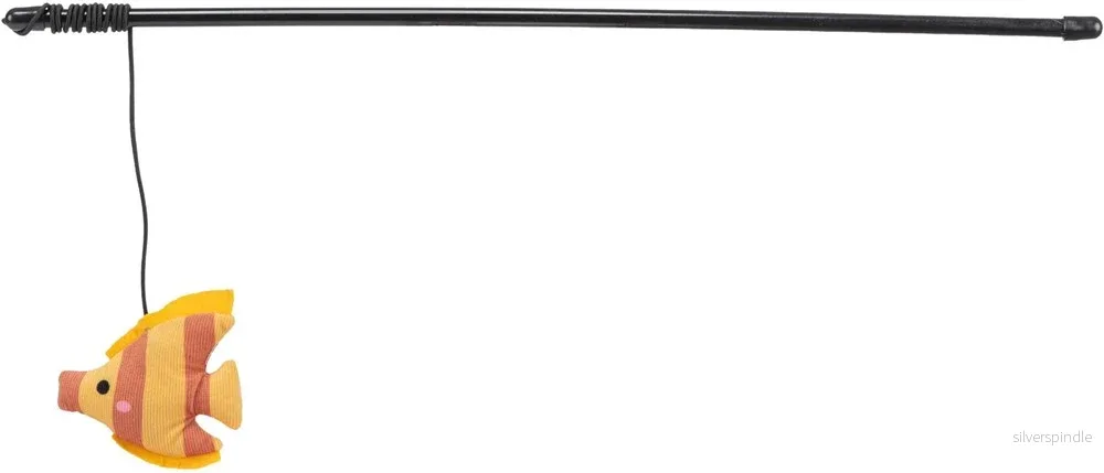 Kattvippa med fisk, plast/plysch, 46 cm