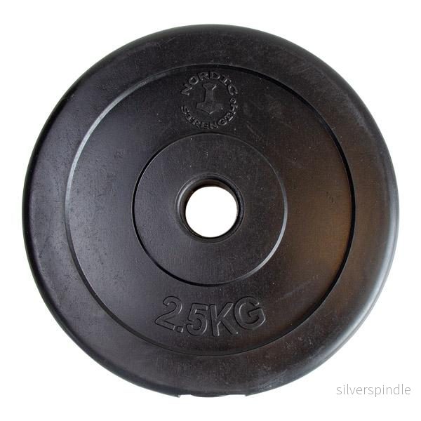 Viktskiva i hård plast 2,5 kg (30 mm)