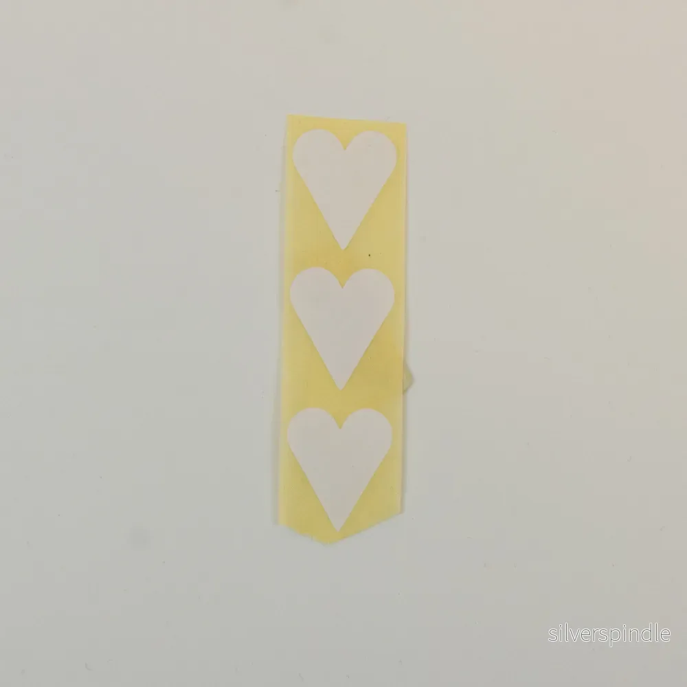 Klistermärken – Hjärta Vita | 3 – pack | Små | 2 x 2,3 cm