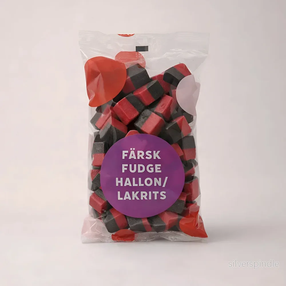 Hallon/Lakrits Fudge 215g Hallon/Lakrits Fudge 215g