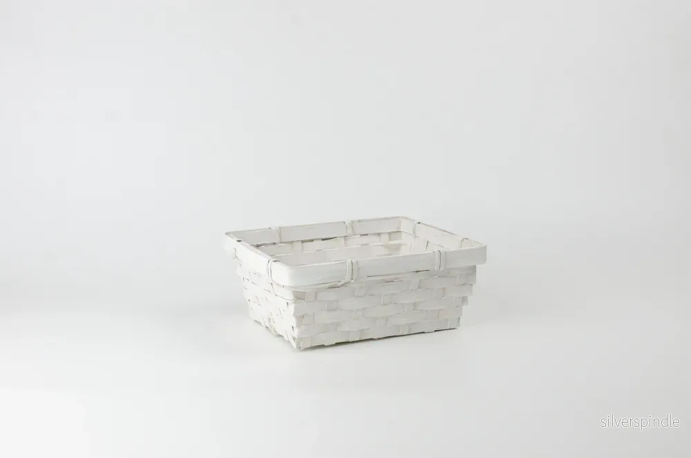 Tom presentkorg |  Fyrkantig |  19 cm | Vit