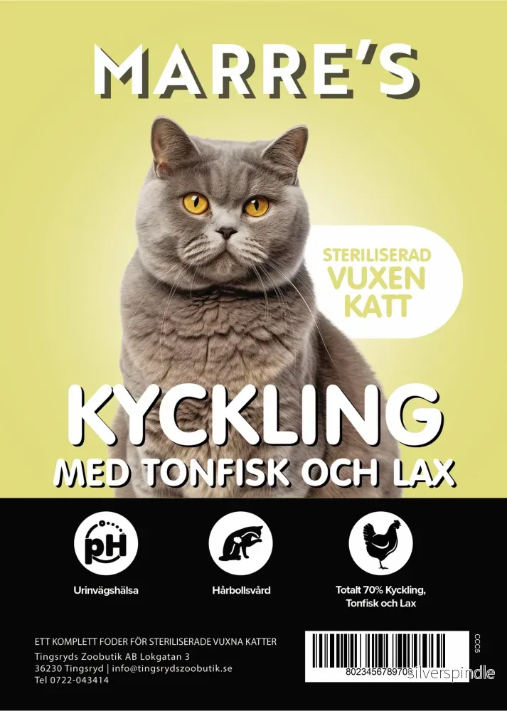 Marre´s Connoisseur Katt Steriliserad Kyckling med Tonfisk & Lax 5kg