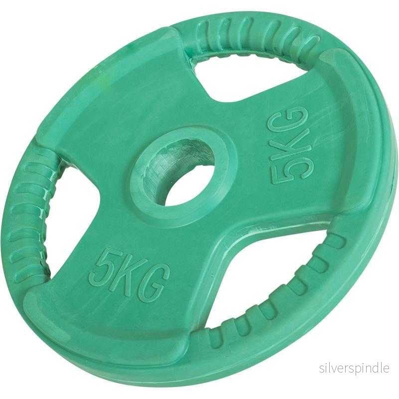 Hantelskiva 50 mm gummi med grepp 5 kg