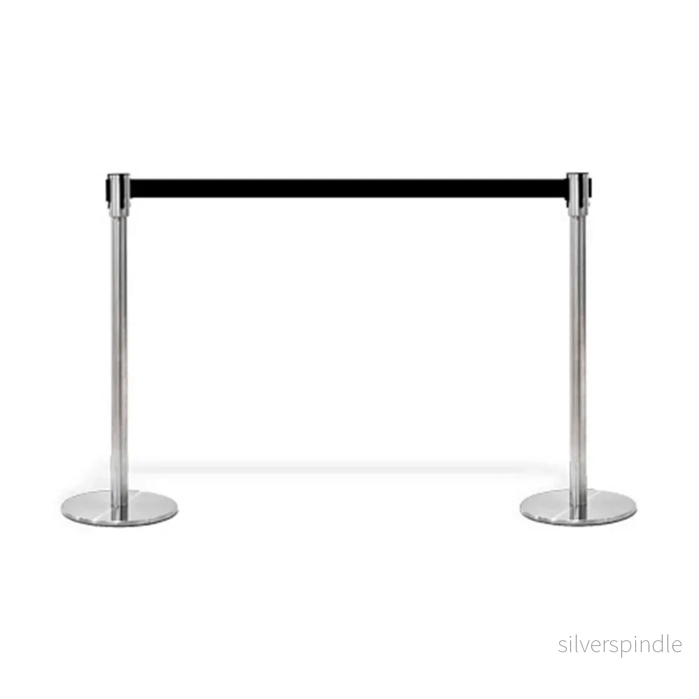 Avspärrningsstolpar silver med band