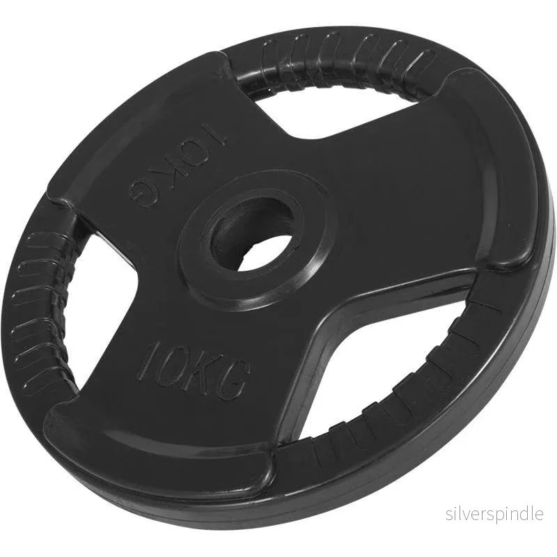 Hantelskiva 50 mm gummi med grepp 10 kg
