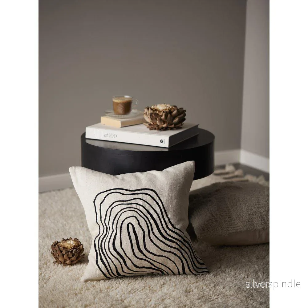 Curve kuddfodral svart/vit 45x45cm - Bild 3