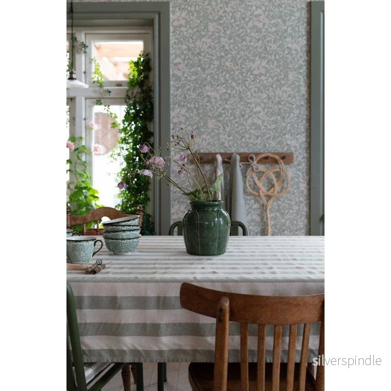 Amalia lindblomsgrön/vit duk - Bild 2