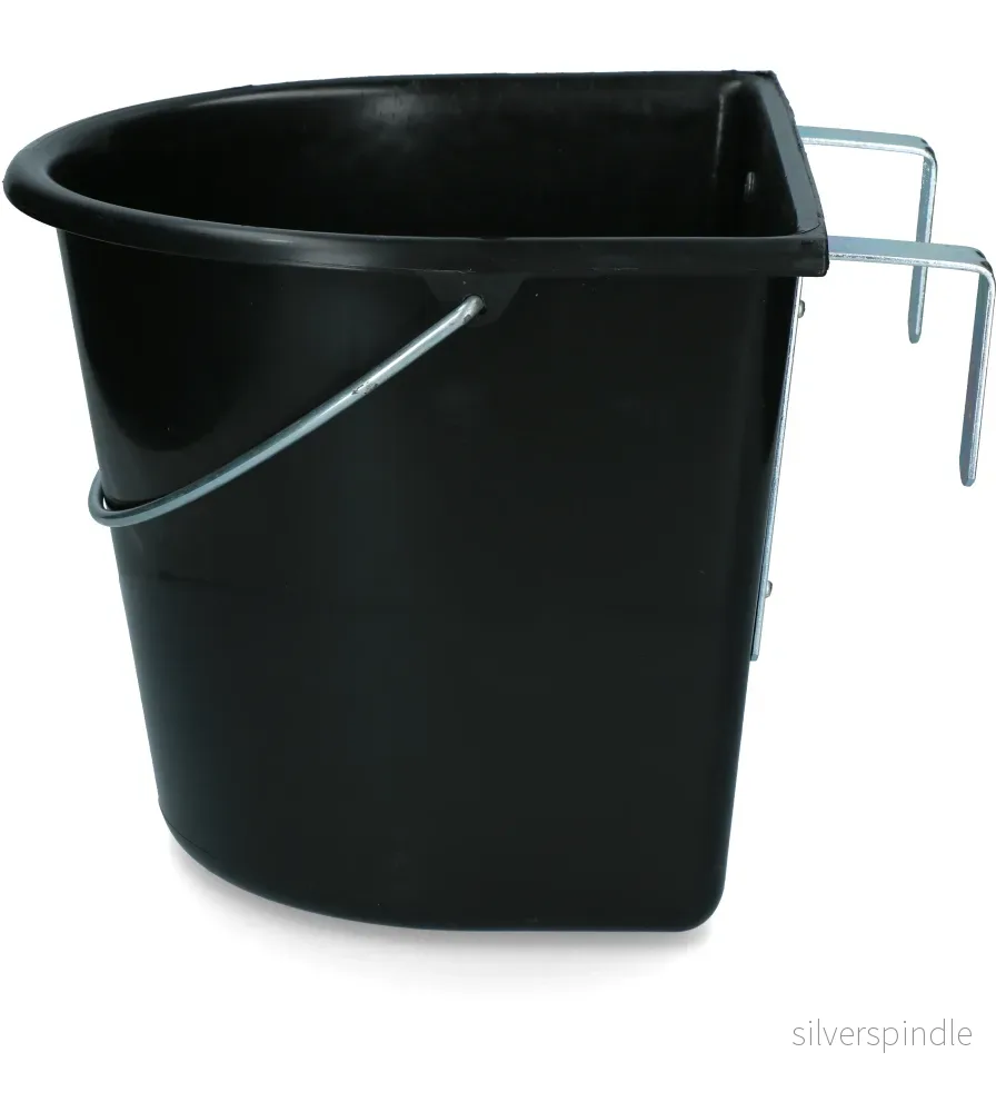 vPlast Fodertråg med krokar och handtag 15 l Svart