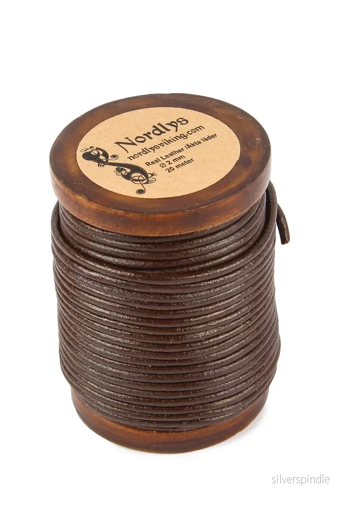 Läderband brun, 2mm, 20m - Bild 3