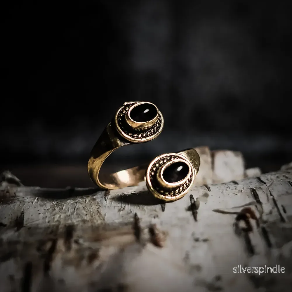 Spiralring med Svarta Agater - Bild 2